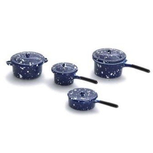 Blue Enamelware Cookware, 8/Pk