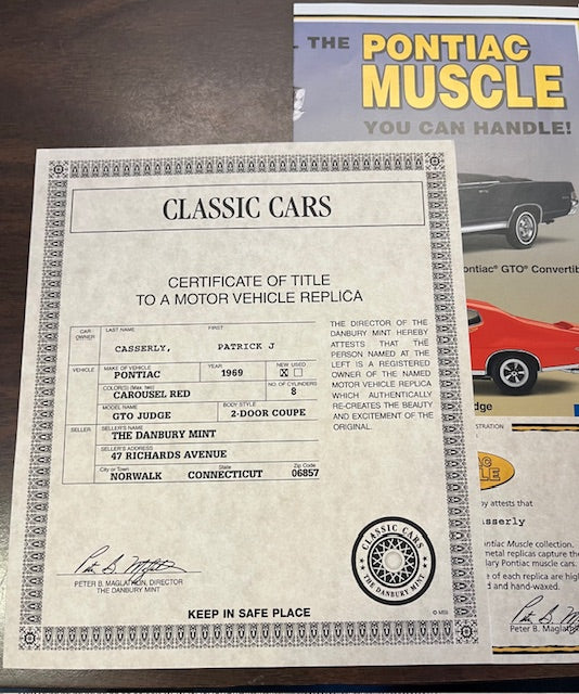 1969 Pontiac GTO Judge Diecast- 1/24 scale