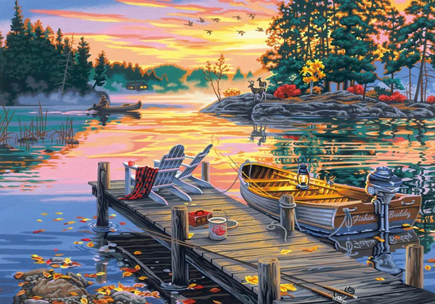 Morning Paradise (Lake/Dock) Paint by Number (20"x14")