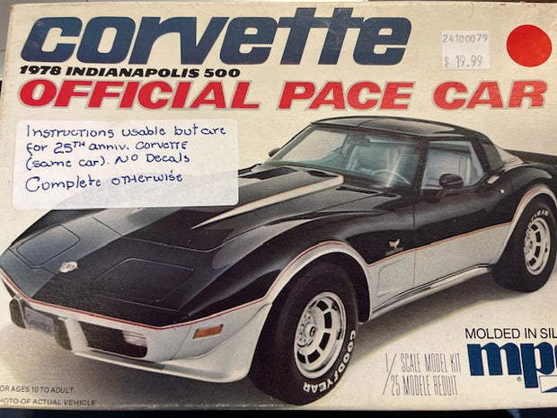 Corvette 1978 Indianapolis 500 Official Pace Car- 1/ 25 scale