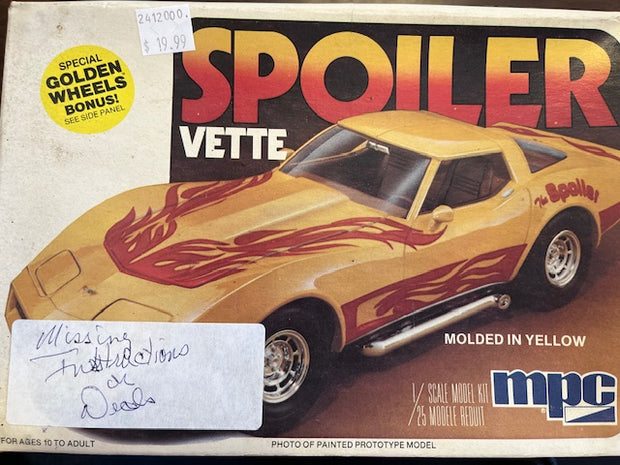 Spoiler Vette- 1/25 scale (No instructions or Decals)