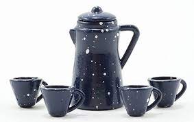 Blue Enamelware Coffee Set, 6/Pk