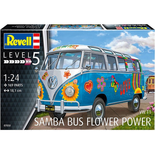 VW T1 Samba Bus Flower Power- 1/24 scale