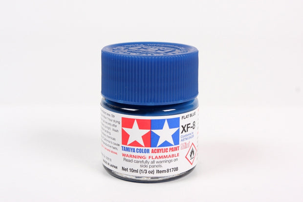 Tamiya Acrylic Paint 1/3oz. Flat Blue XF8