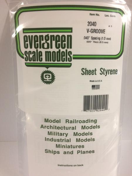 Styrene Sheet V-Groove .040"