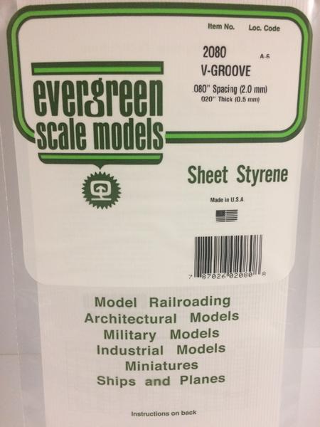 Styrene Sheet V-Groove .080"