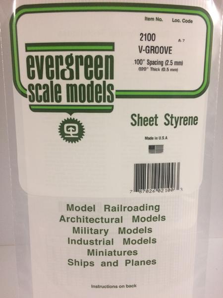 Styrene Sheet V-Groove .100"