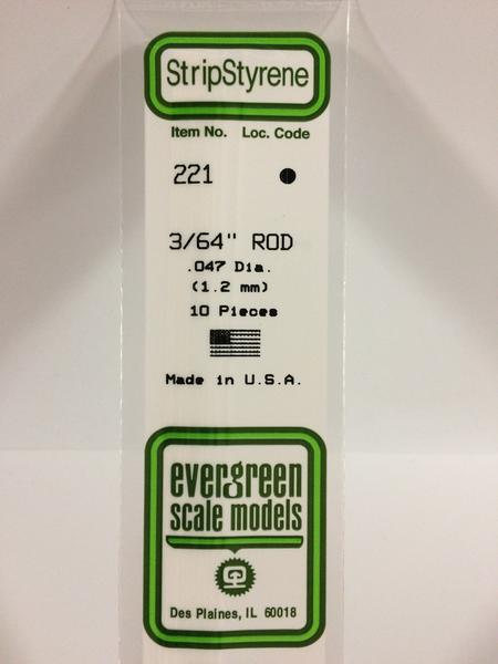 Styrene 3/64" Rod