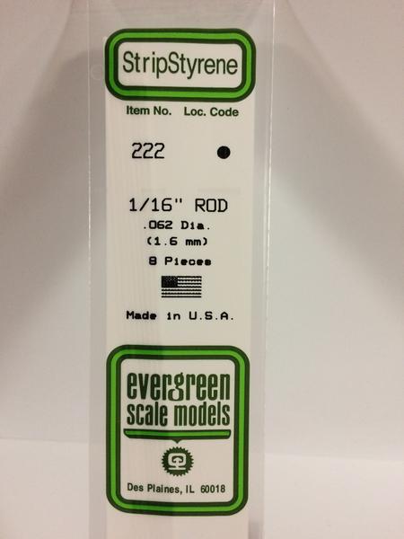 Strip Styrene 1/16 Rod