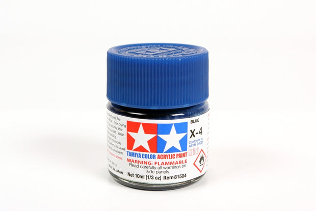 Tamiya Acrylic Paint 1/3oz. Blue X4