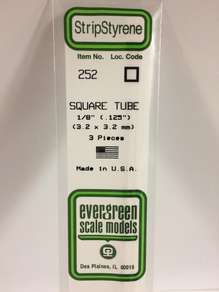 Strip Styrene 1/8" Square Tube