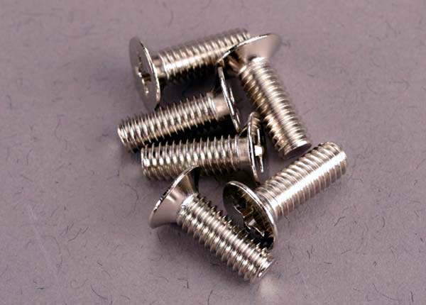 Screws, 4x12mm countersunk machine (100-degree) (6)