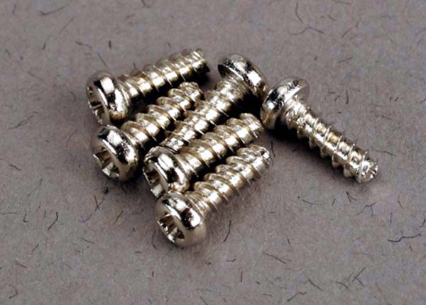 Screws, 2x6mm roundhead self-tapping (6)