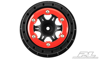 Split Six 2.2"/3.0" Red/Black Bead-Loc Wheels