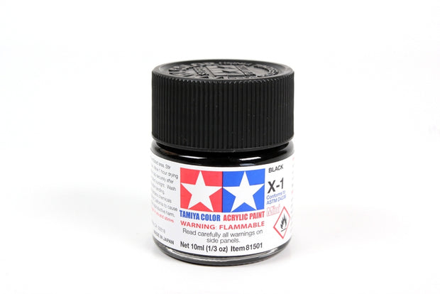 Tamiya Acrylic Paint 1/3oz. Black X1