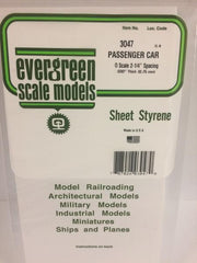 Styrene Sheet Passenger Car O scale .75mm