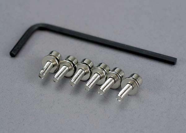 Screws, 3x10mm cap-head machine (hex drive) (6)/ lock washers (6)/ hex wrench