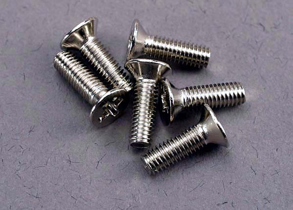 Screws, 3x10mm countersunk machine (6)