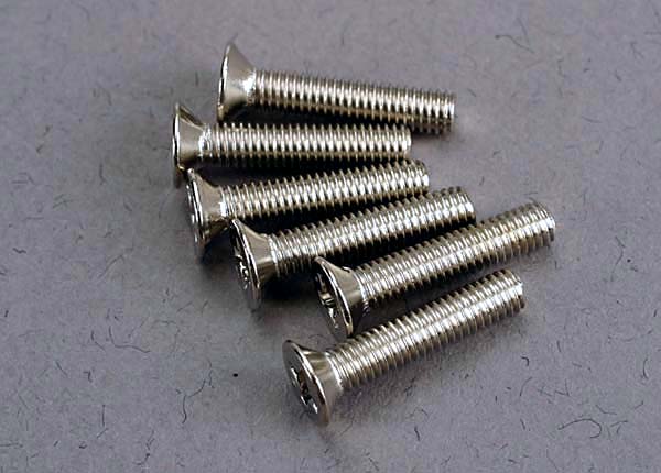 Screws, 3x15mm countersunk machine (6)