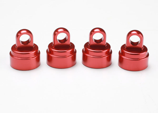 Shock caps, aluminum (red-anodized) (4) (fits all Ultra Shocks)