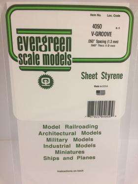 Styrene Sheet V-Groove .050"  (1.3mm)