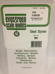 Styrene Sheet V-Groove .100" 2.5mm