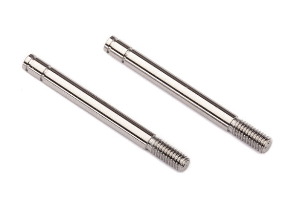 Shock shafts, steel, chrome finish (32mm) (2)