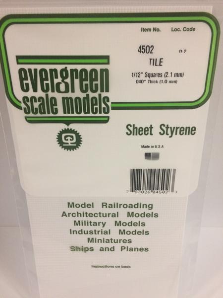 Styrene Sheet Tile 1/12"