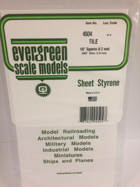 Styrene Sheet Tile 1/6"