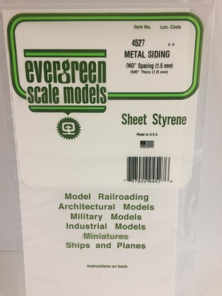 Styrene Sheet Metal Siding .060 Spacing