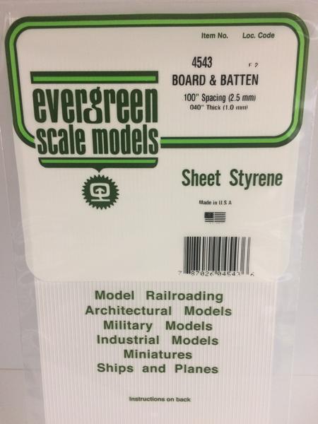 Styrene Sheet Board & Batten .100