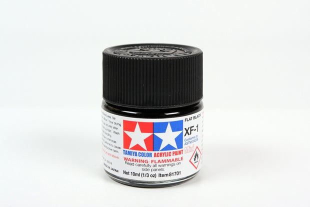 Tamiya Acrylic Paint 1/3oz. Flat Black XF1