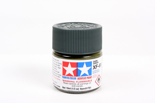 Tamiya Acrylic Paint 1/3oz. Dark Green XF61