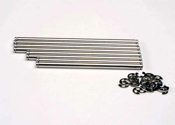 Suspension pin set, stainless steel (w/ E-clips)