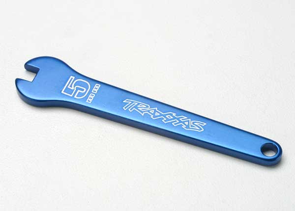 Flat wrench, 5mm (blue-anodized aluminum)