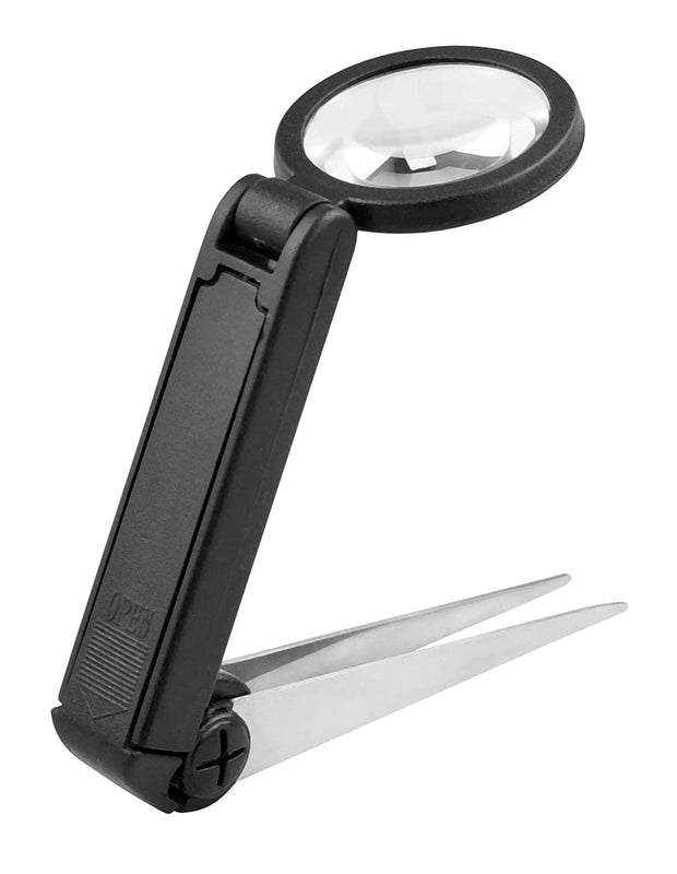 LED Illuminated Magnifier W/Tweezer zot find