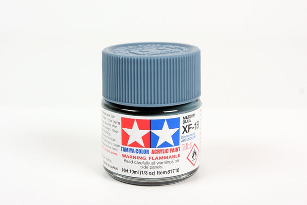 Tamiya Acrylic Paint 1/3oz. Medium Blue XF18