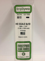 Styrene Strip HO Scale 6x10.