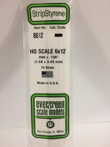 Styrene Strip HO Scale 6x12.