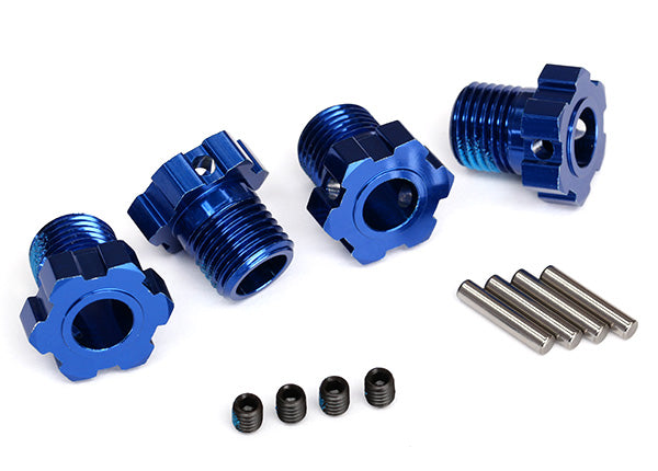 17mm Splined Wheel Hubs Blue Aluminium