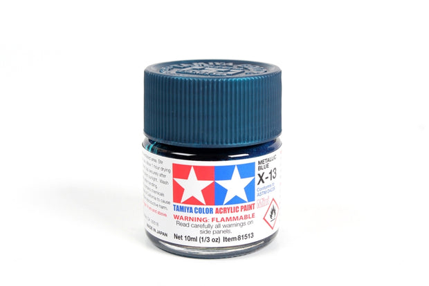 Tamiya Acrylic Paint 1/3oz. Metallic Blue X13