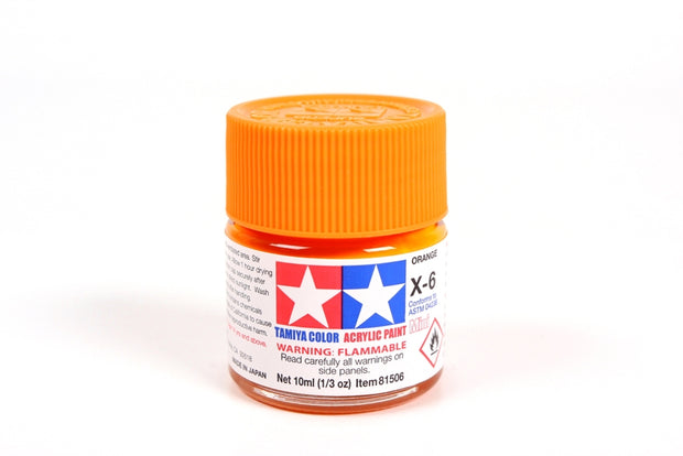 Tamiya Acrylic Paint 1/3oz. Orange X-6