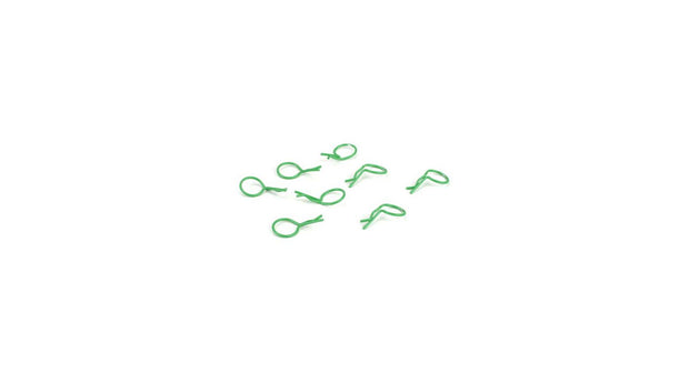 Bent Body clips, Green (8)