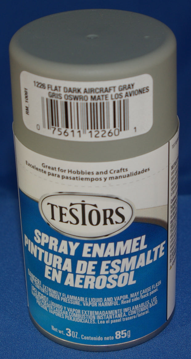 Testors 3oz Spray Enamel Flat Dark Aircraft Grey