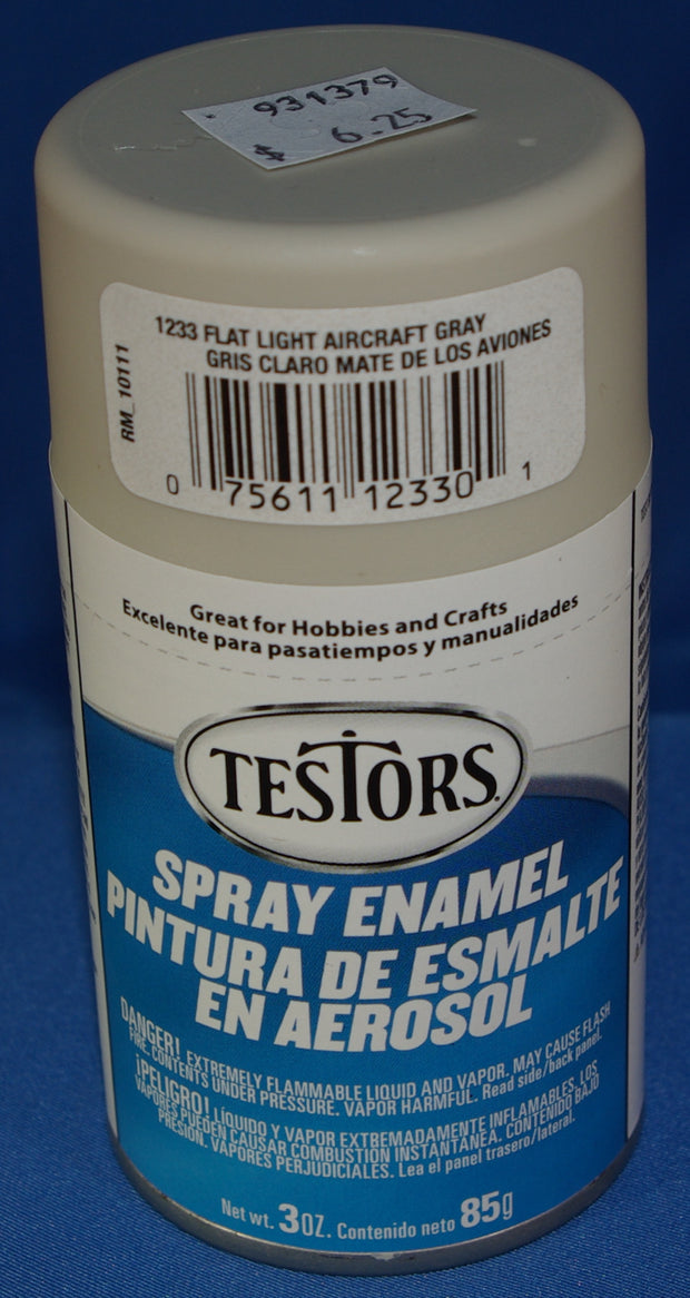 Testors 3oz Spray Enamel Flat Light Aircraft Grey