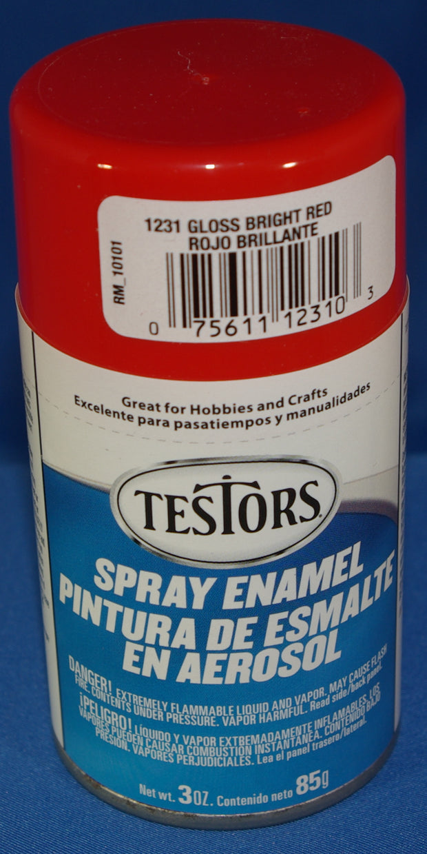 Testors 3oz Spray Enamel Gloss Bright Red