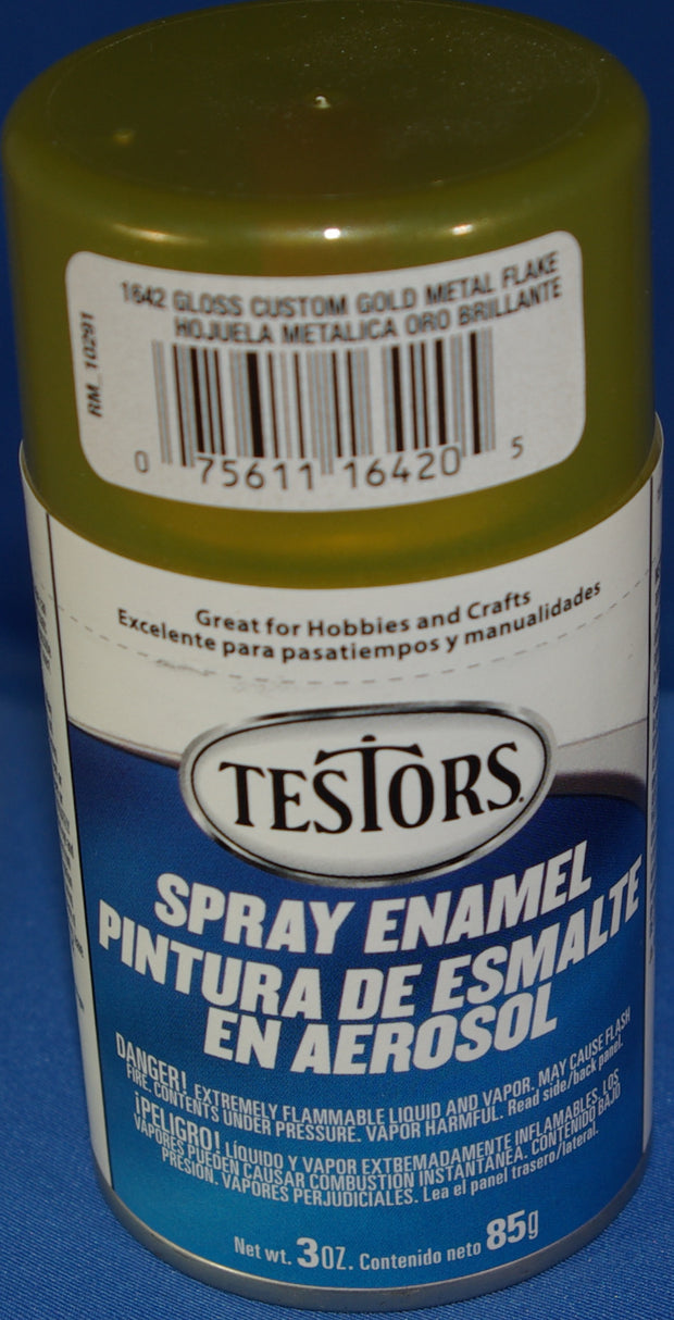 Testors 3oz Spray Enamel Gloss Gold Metal Flake