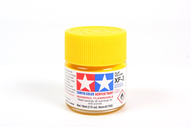 Tamiya Acrylic Paint 1/3oz. Flat Yellow XF-3