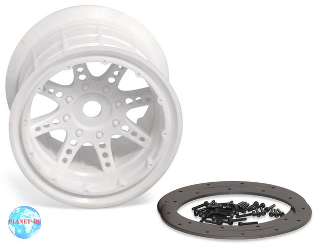 8 Spoke Beadlock Wheel (White) Monster Truck Wheels