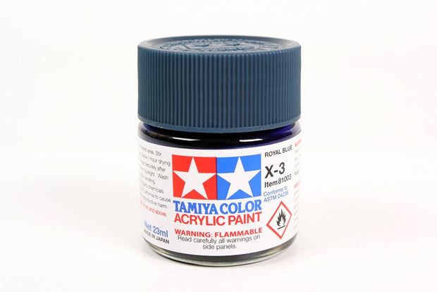 Tamiya Acrylic Paint 23ml Royal Blue X3